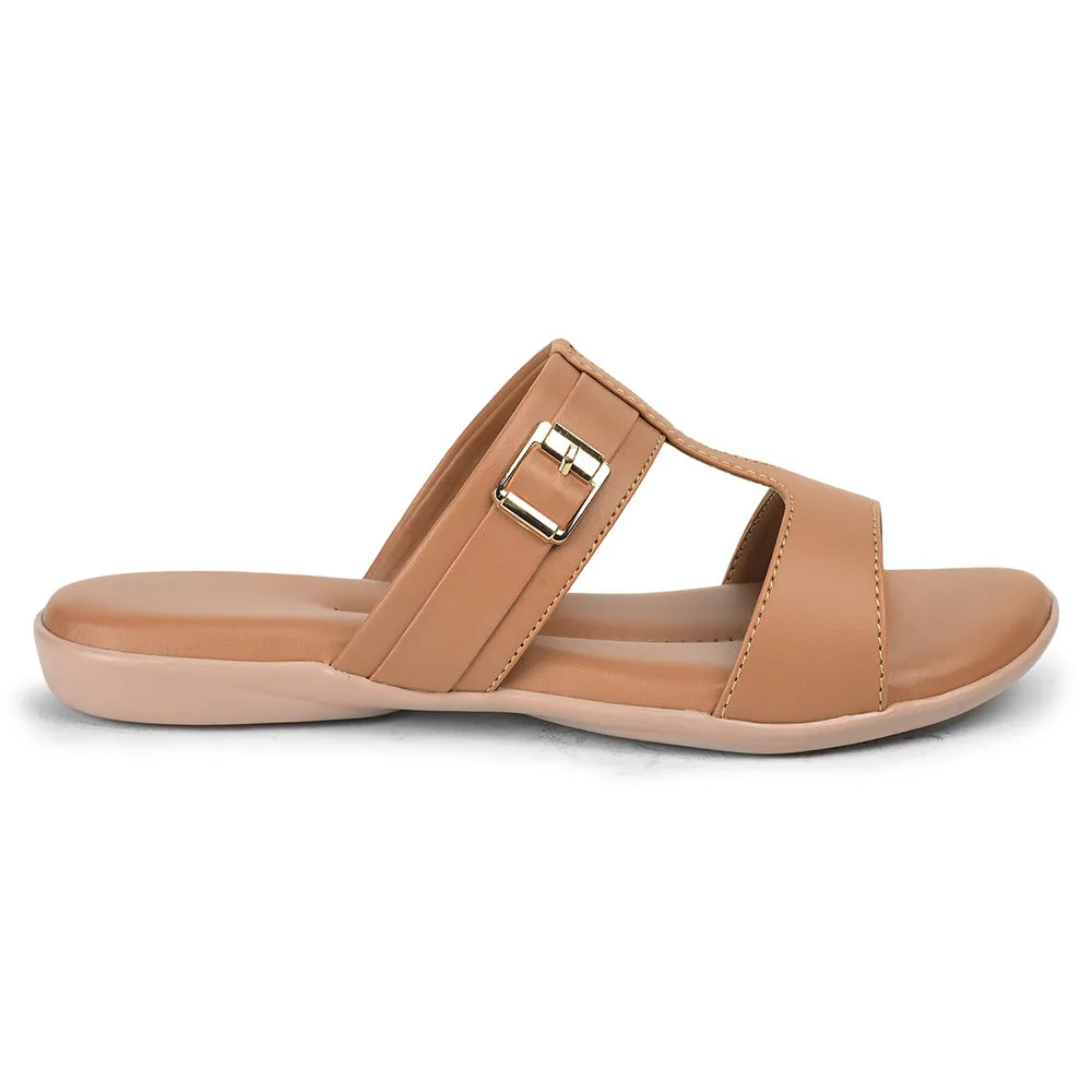 Senorita Casual Tan Slippers For Women MK-202 By Liberty