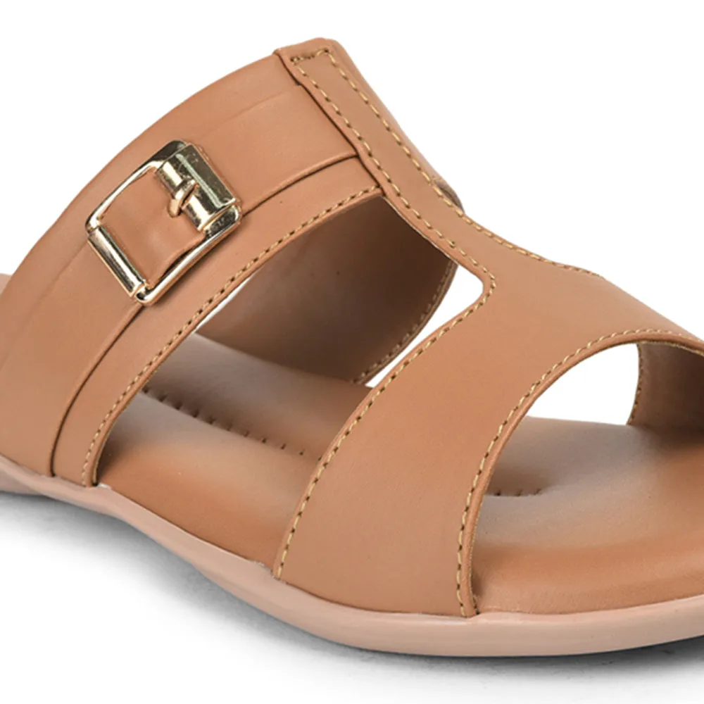 Senorita Casual Tan Slippers For Women MK-202 By Liberty