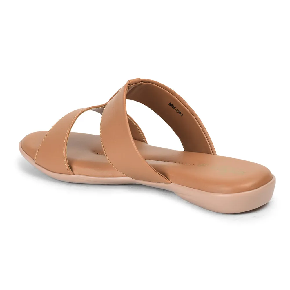 Senorita Casual Tan Slippers For Women MK-202 By Liberty