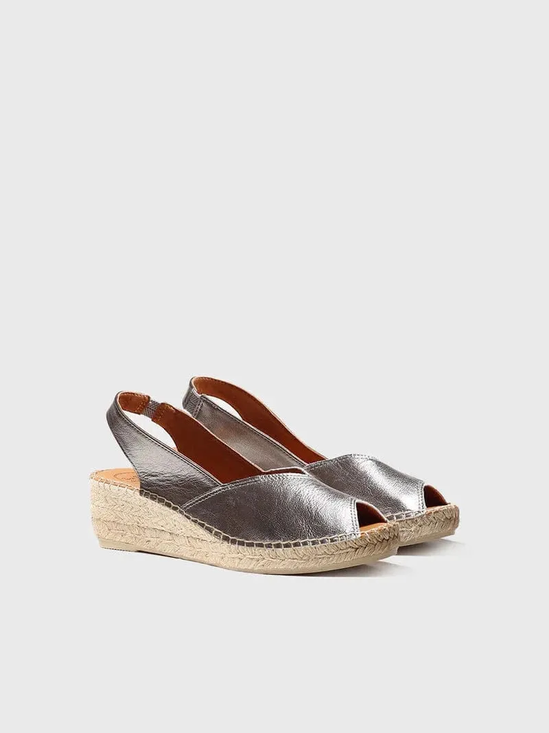 Toni Pons Women's Bernia-P Espadrille Wedges- Steel