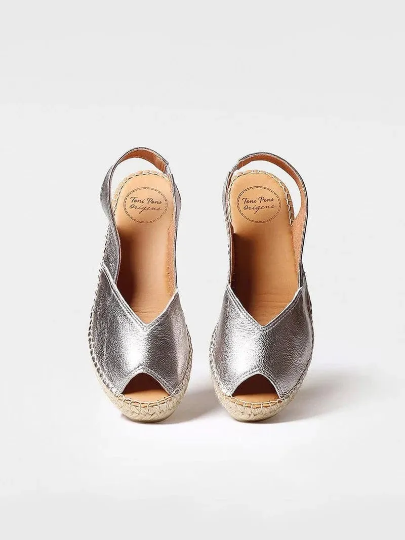 Toni Pons Women's Bernia-P Espadrille Wedges- Steel
