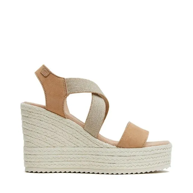 Wedges | Tan Suede Cross Over (Padded)